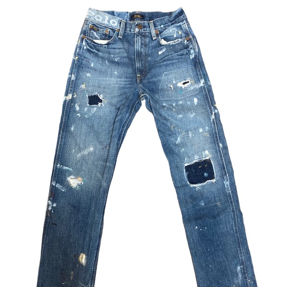 Polo Ralph Lauren Reede High Rise Straight Distressed Size 26 Jeans - Picture 1 of 7